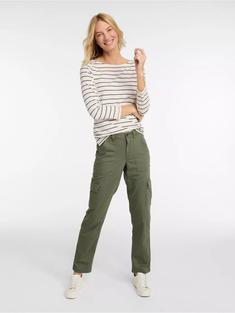 Women's Comfort Stretch Pants, Mid-Rise Straight-Leg Cargo